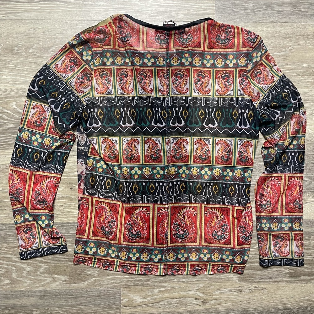 Pleats collection NWT paisley long sleeve blouse medium - Picture 7 of 8